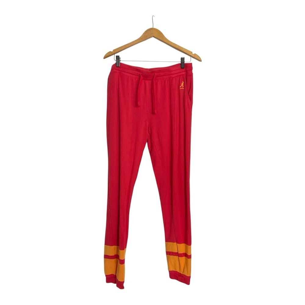 Kangol Burnt Orange Jogger Sweatpants Striped Cuff Athletic Lounge Pants Size